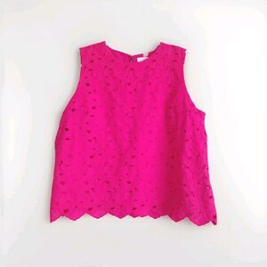 Time and Tru Pink Eyelet Embroidered Tank Blouse SZ XXL boho preppy
